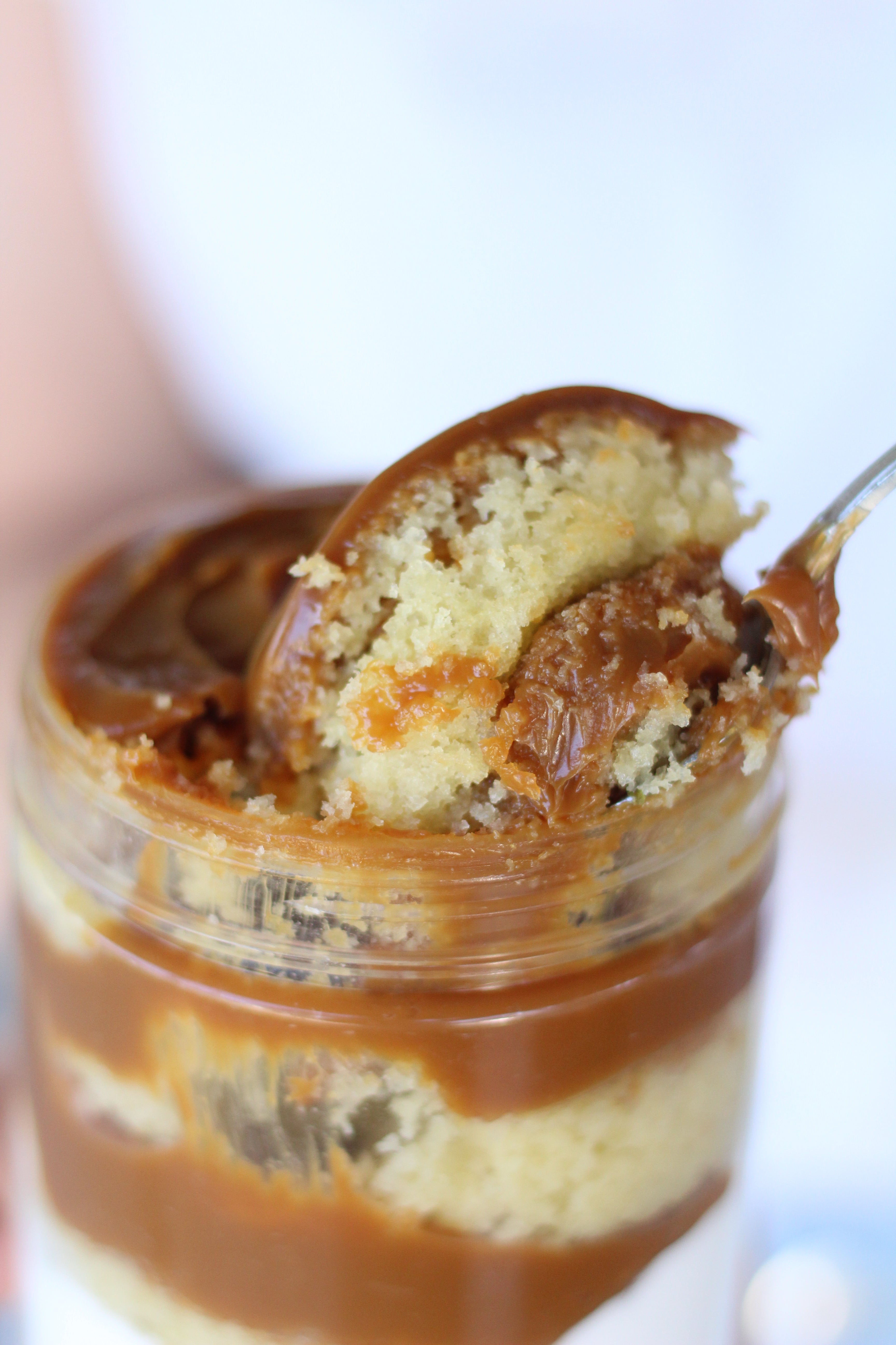 Dulce de leche cake jar